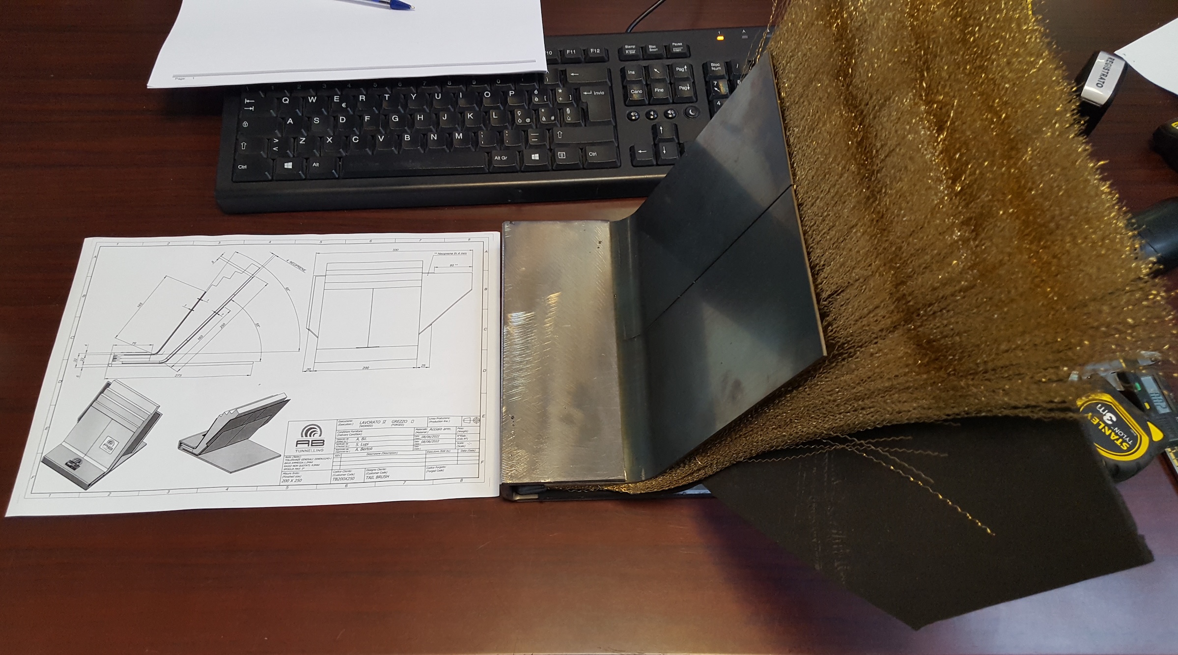 TBM backfilling - Tail brushes - fully assembled for geometrical check -AB Tunnelling